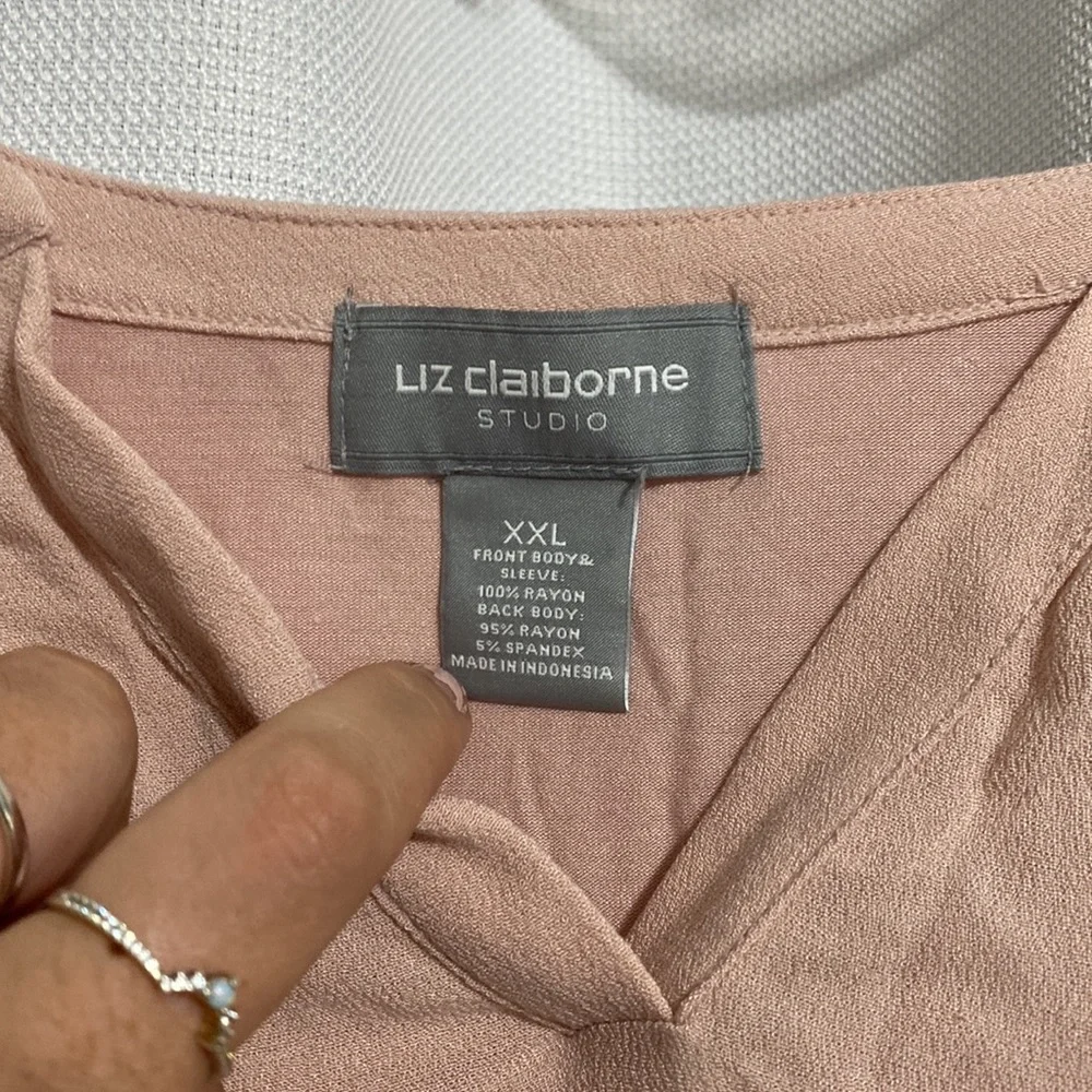 Liz Claiborne Studio Light Pink Blouse Size XXL - Picture 3 of 7